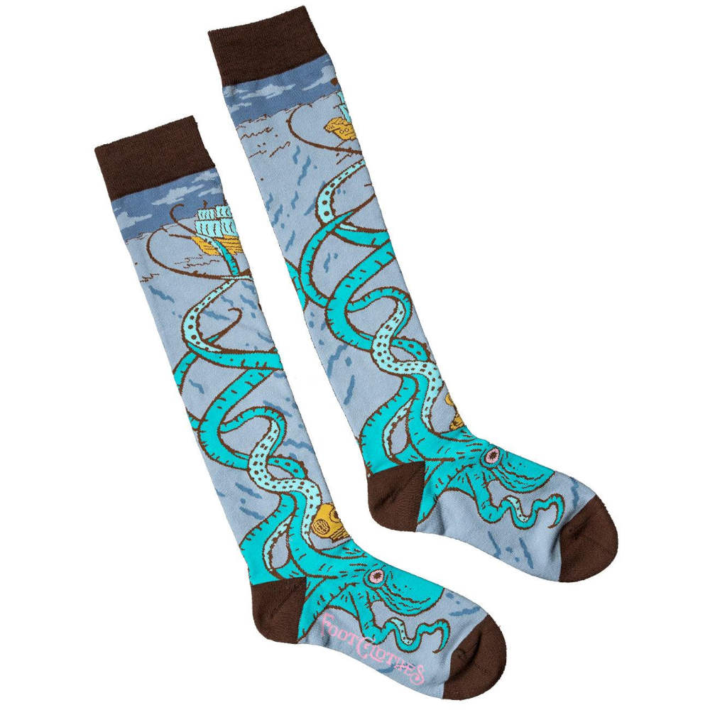 Footclothes - Attack of The Kraken Kniehoge sokken - Blauw